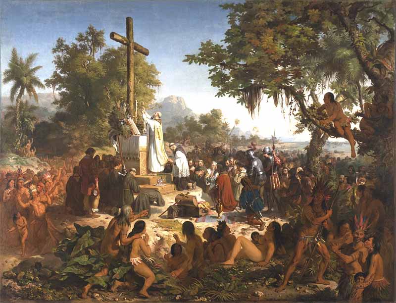 La Primera Misa en Brasil de Victor Meirelles, 1860
